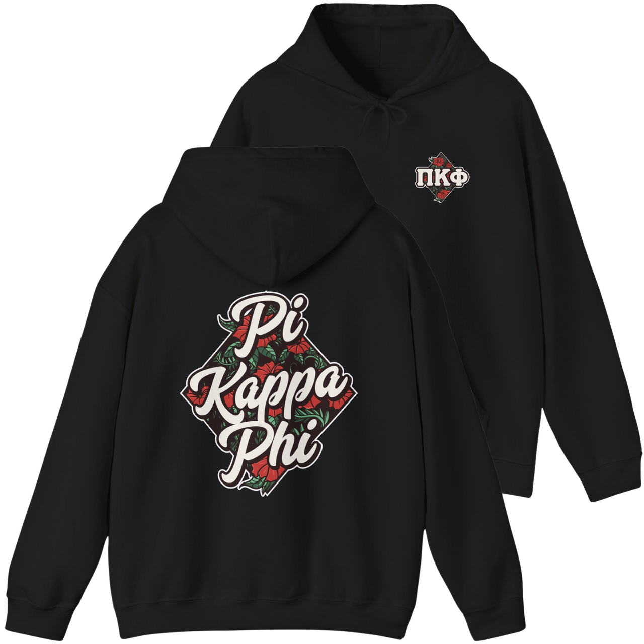 Black Pi Kappa Phi Graphic Hoodie | Aloha
