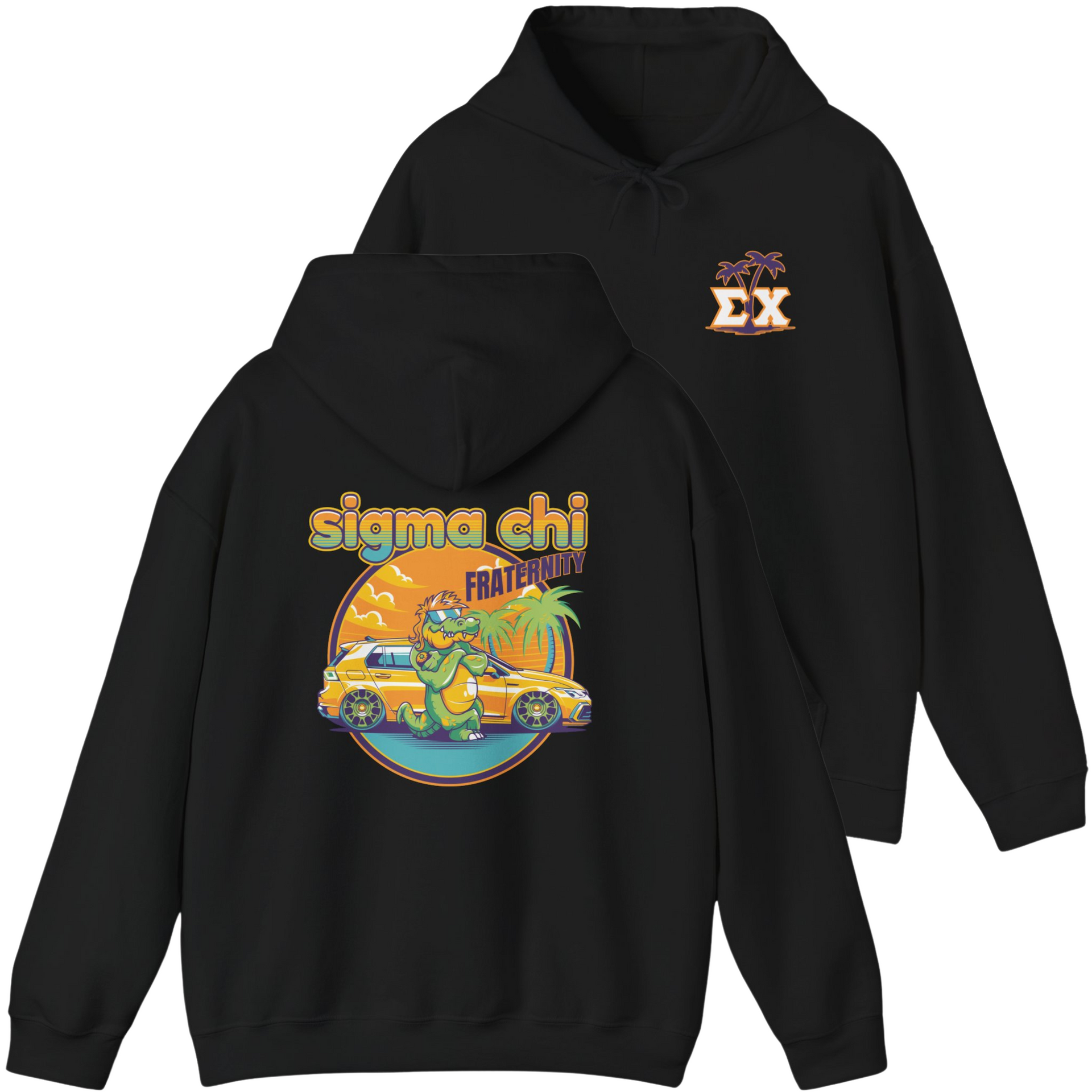 Black Sigma Chi Graphic Hoodie | Cool Croc