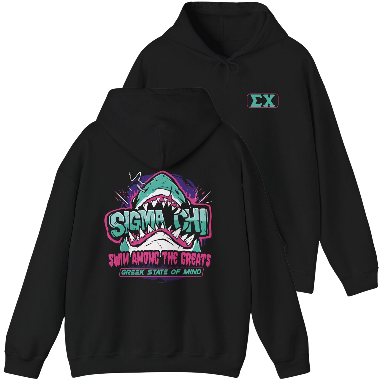 Black Sigma Chi Graphic Hoodie | The Deep End