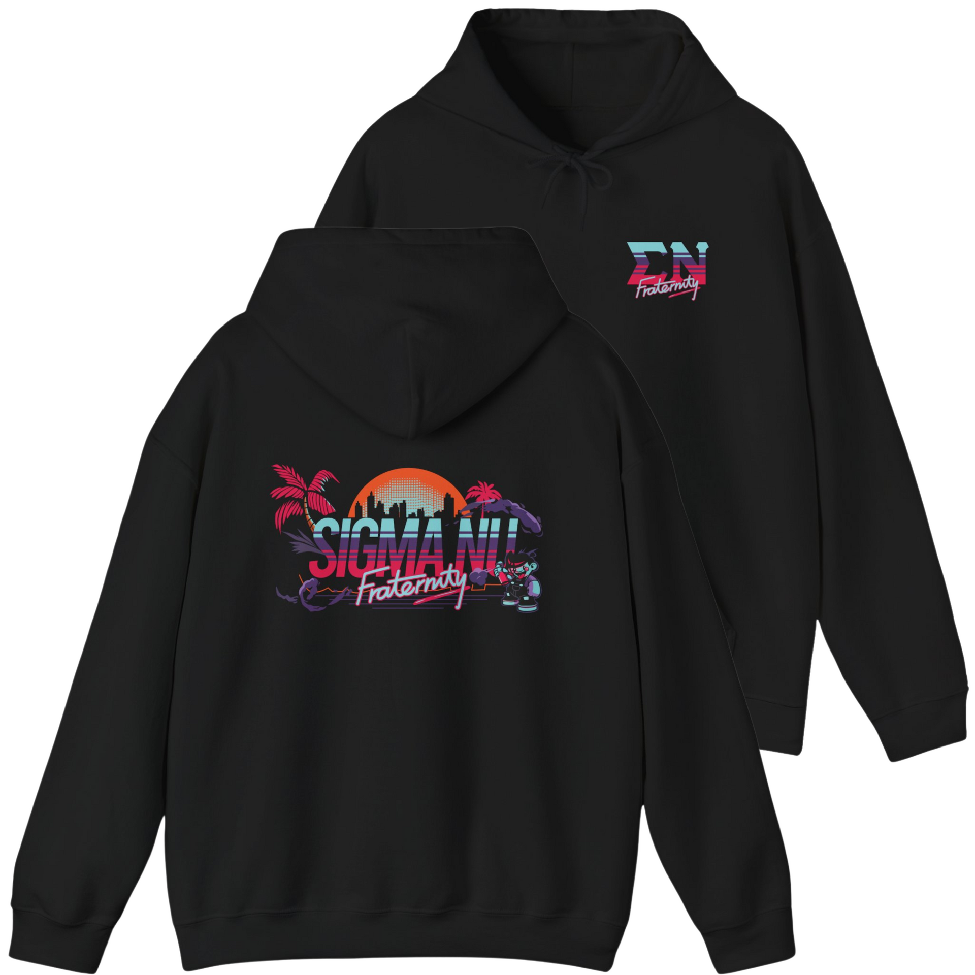 Black Sigma Nu Graphic Hoodie | Jump Street