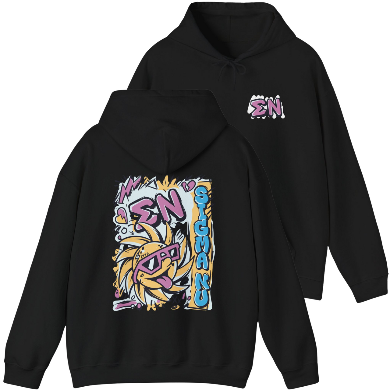 Black Sigma Nu Graphic Hoodie | Fun in the Sun