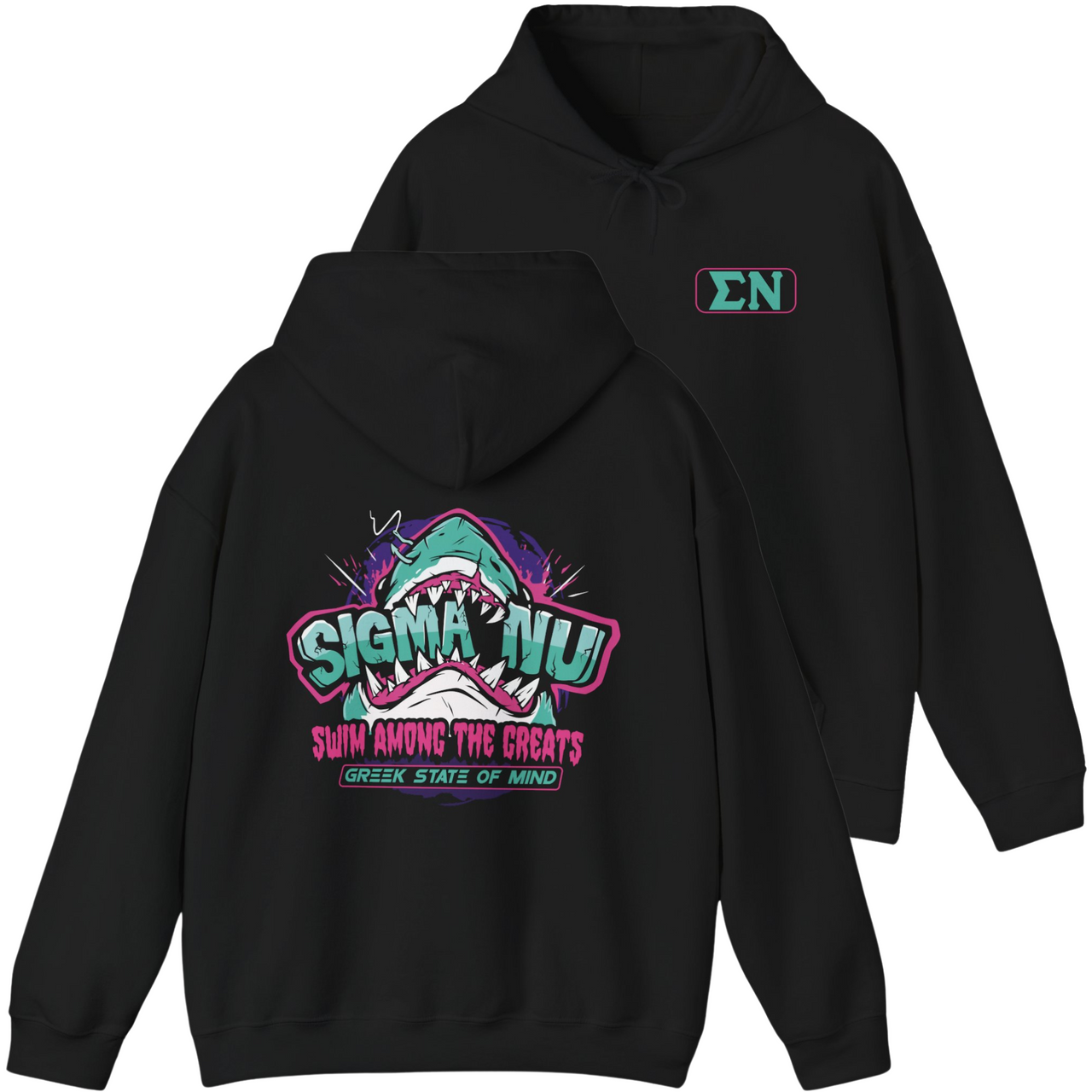 Black Sigma Nu Graphic Hoodie | The Deep End