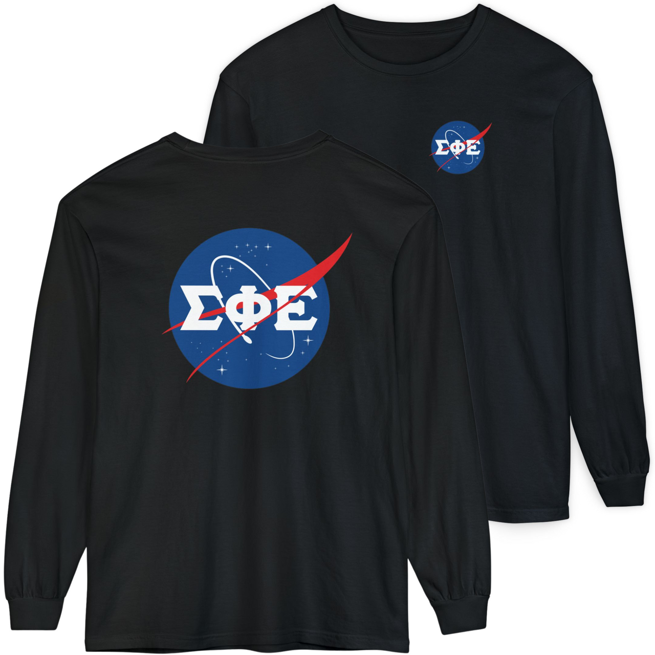 Black Sigma Phi Epsilon Graphic Long Sleeve | Nasa 2.0