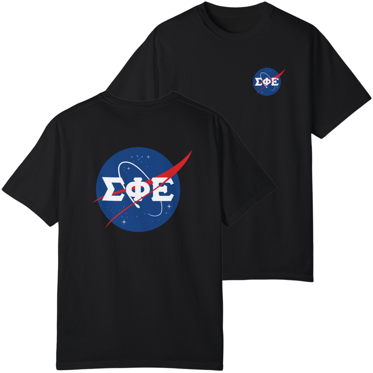 Black Sigma Phi Epsilon Graphic T-Shirt | Nasa 2.0