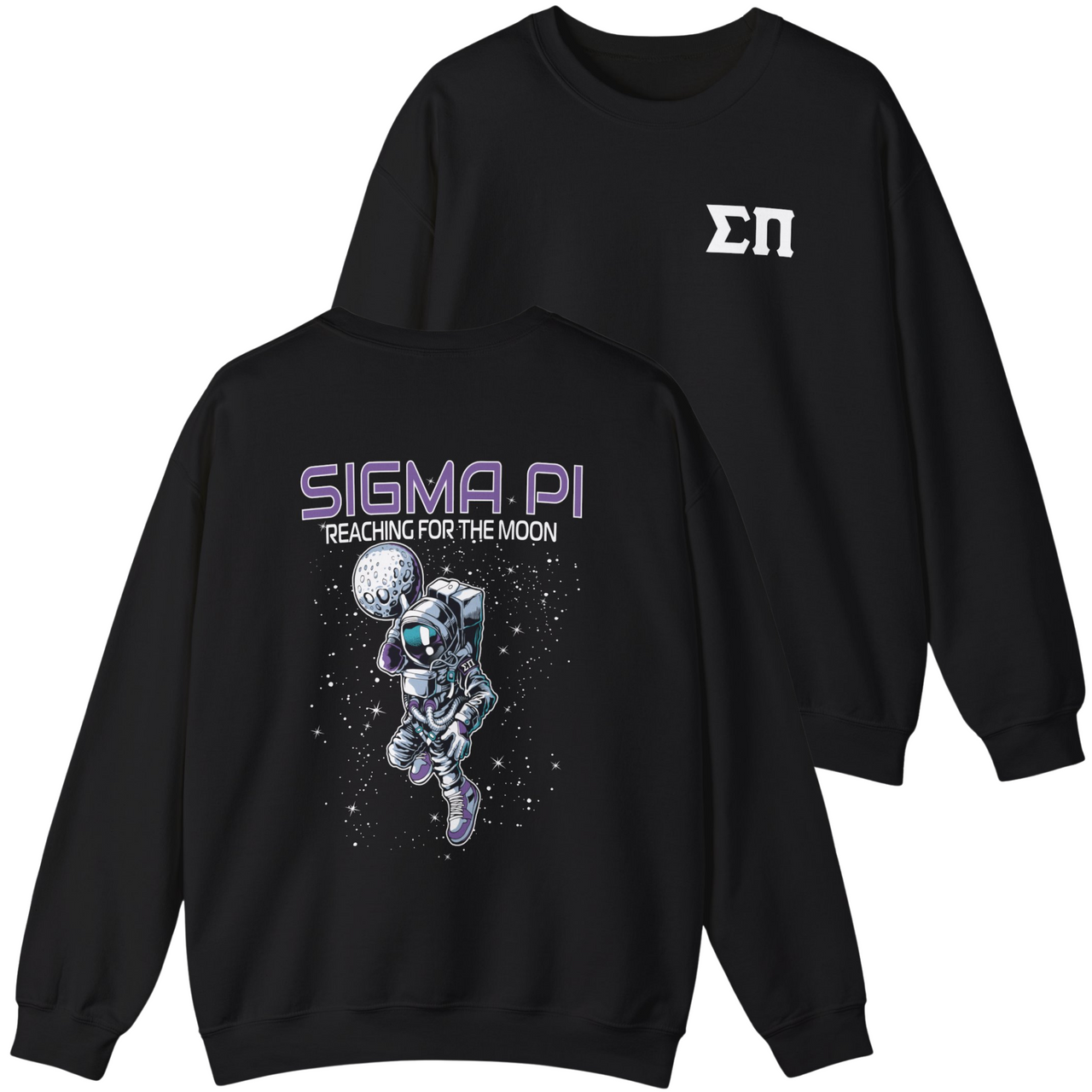 Black Sigma Pi Graphic Crewneck Sweatshirt | Space Baller