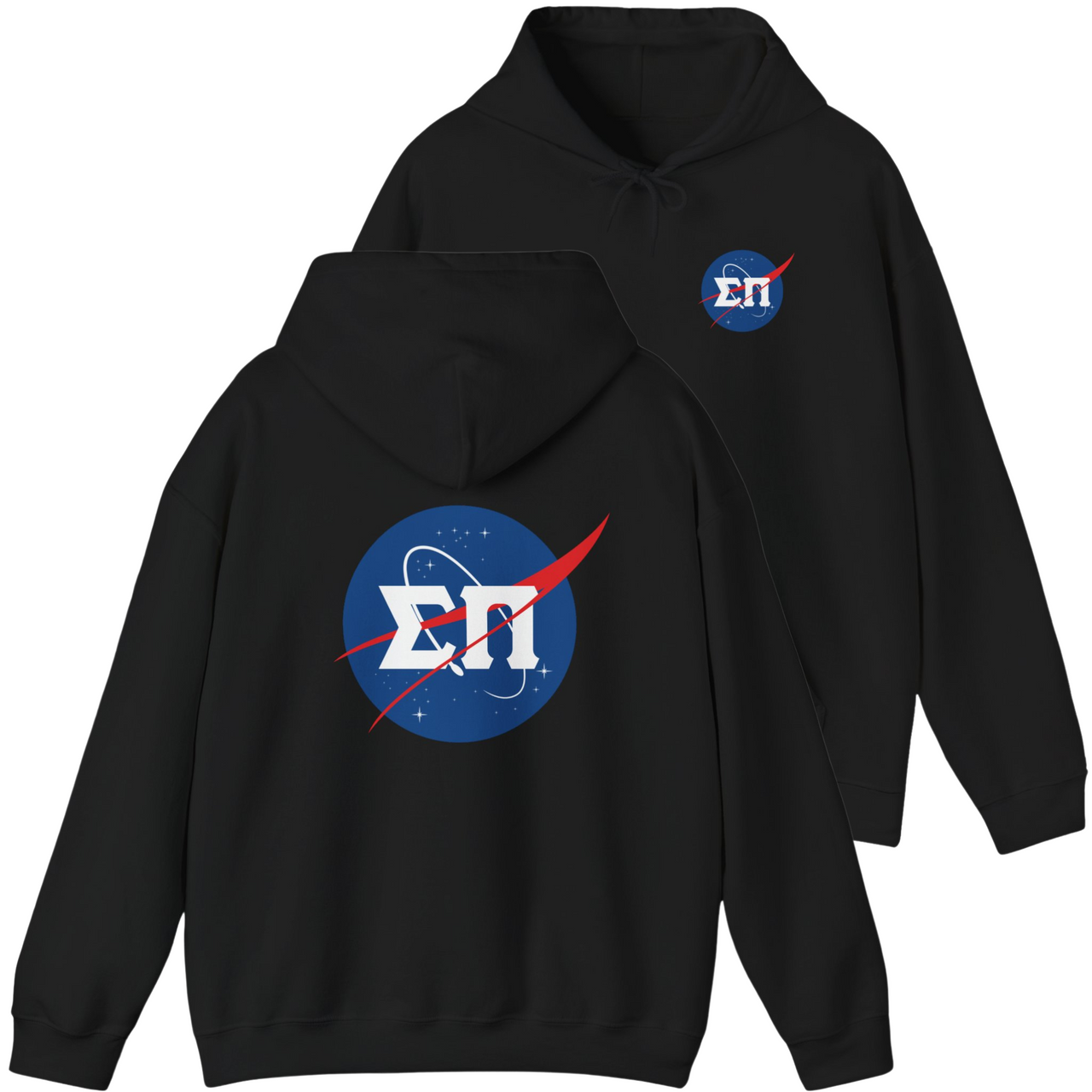 Black Sigma Pi Graphic Hoodie | Nasa 2.0