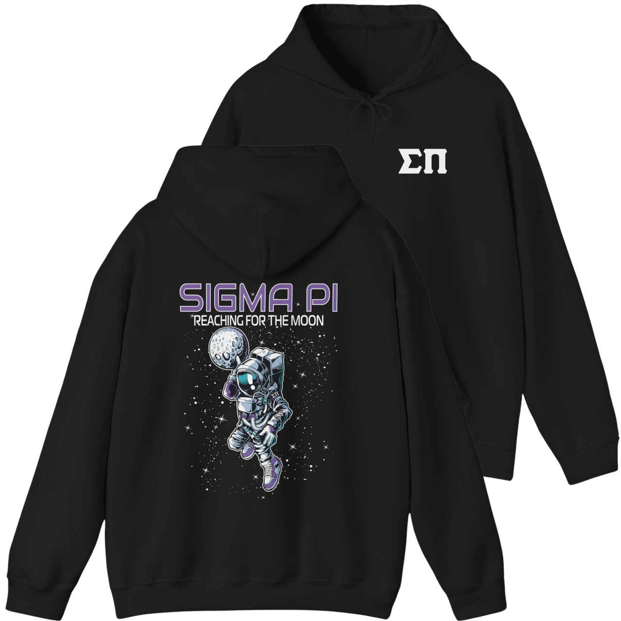 Black Sigma Pi Graphic Hoodie | Space Baller