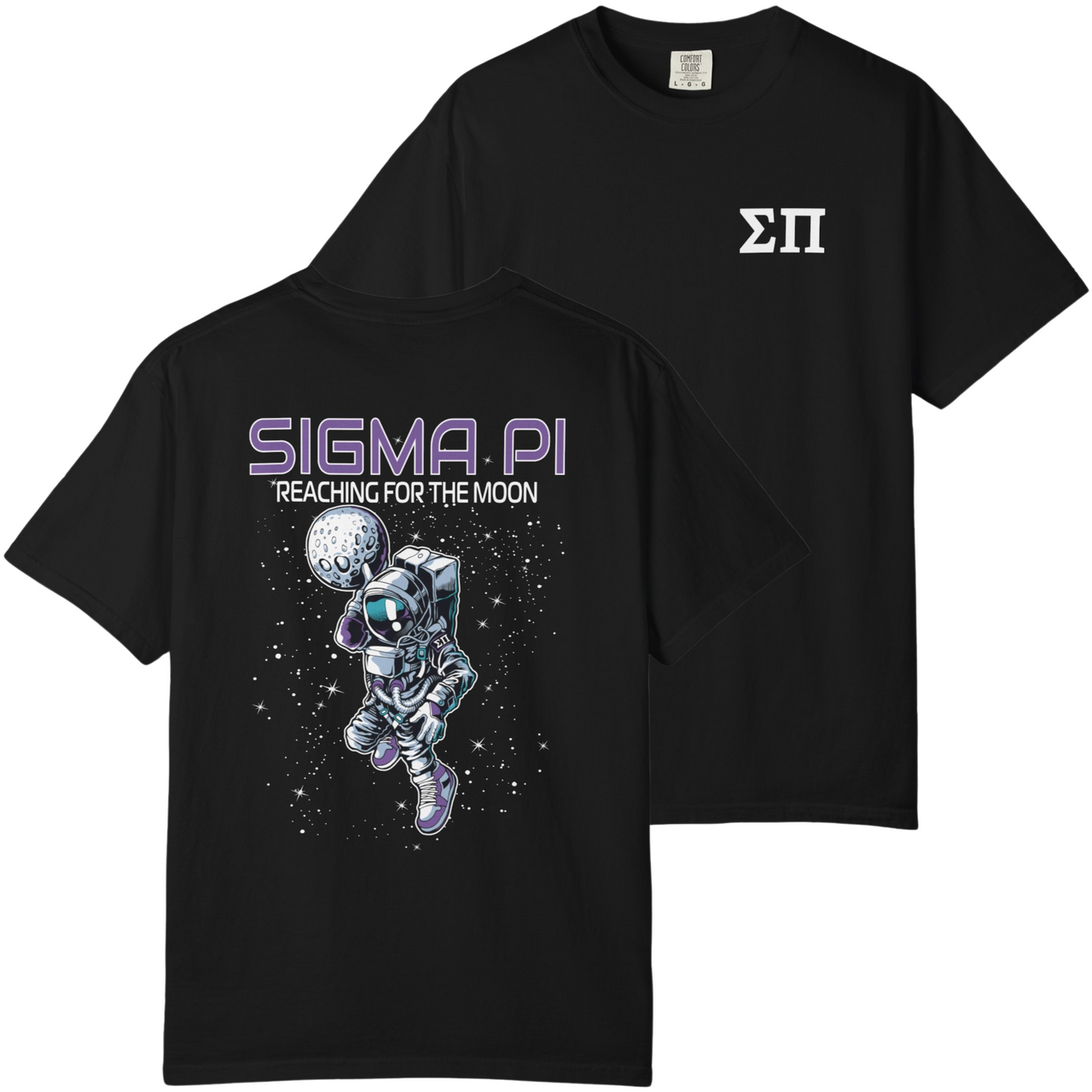 Black Sigma Pi Graphic T-Shirt | Space Baller