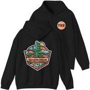 Black Tau Kappa Epsilon Graphic Hoodie | Desert Mountains