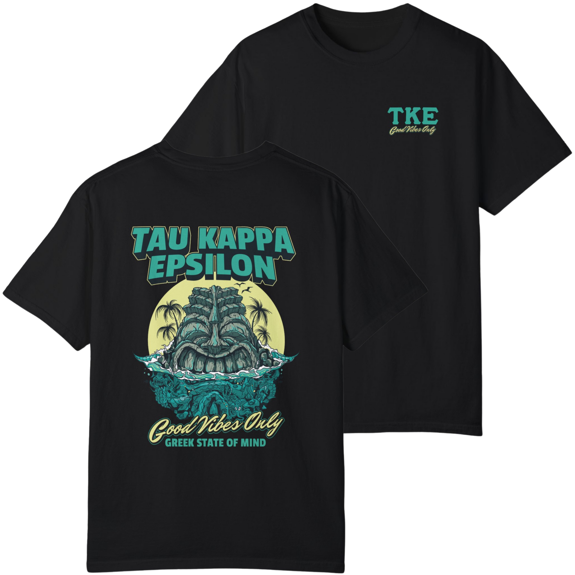 Black Tau Kappa Epsilon Graphic T-Shirt | Good Vibes Only