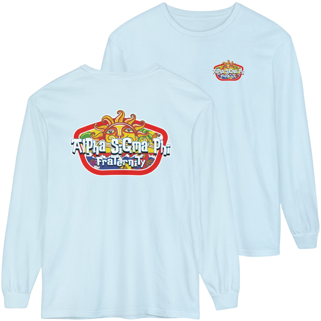 Chambray Alpha Sigma Phi Graphic Long Sleeve | Summer Sol