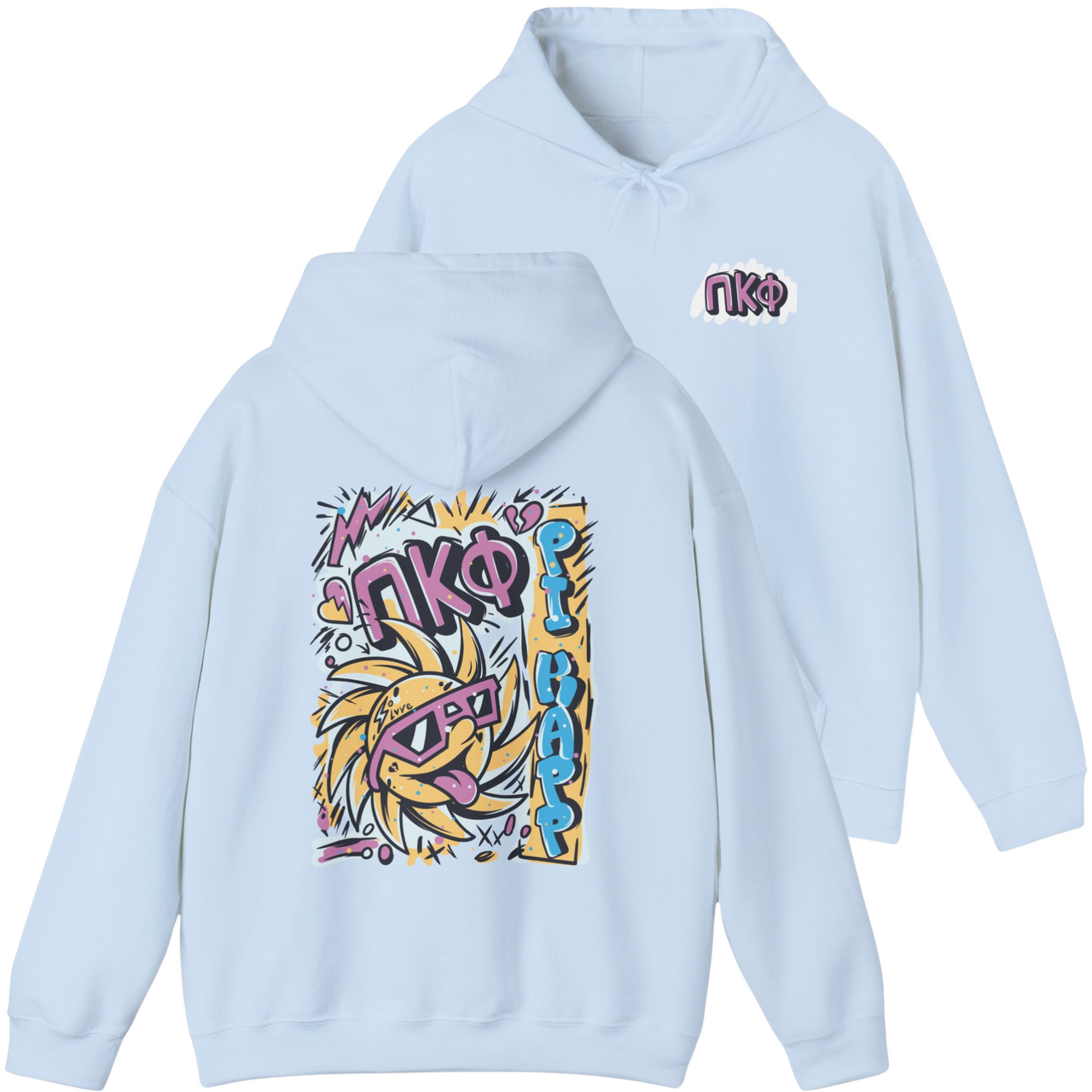 light blue Pi Kappa Phi Graphic Hoodie | Fun in the Sun