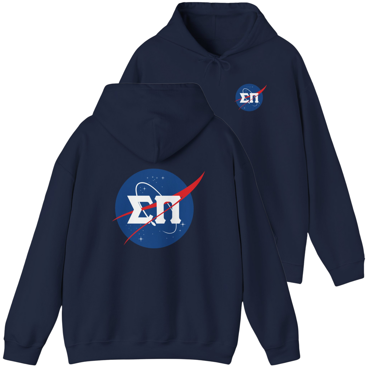 Navy Sigma Pi Graphic Hoodie | Nasa 2.0