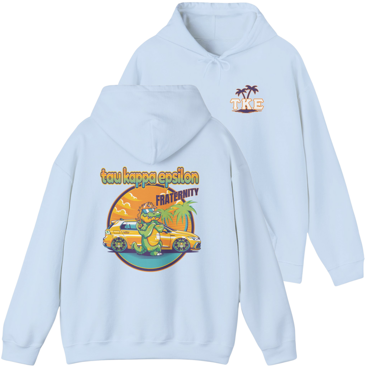 Grey Tau Kappa Epsilon Graphic Hoodie | Cool Croc
