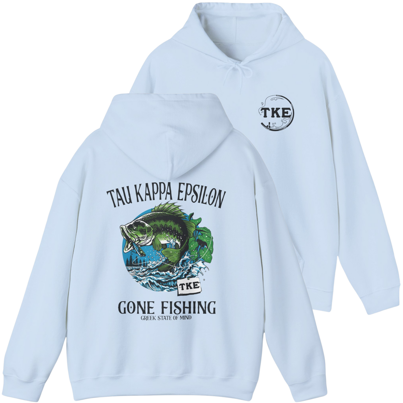 Blue Tau Kappa Epsilon Graphic Hoodie | Gone Fishing