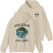 Brown Alpha Sigma Phi Graphic Hoodie | Gone Fishing