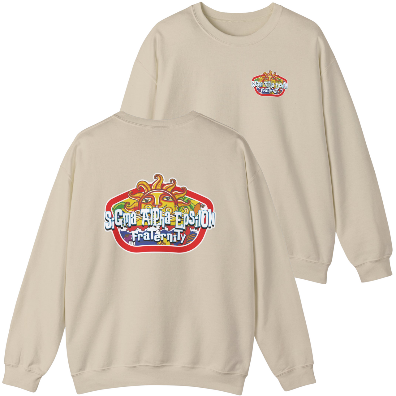 Brown Sigma Alpha Epsilon Graphic Crewneck Sweatshirt | Summer Sol