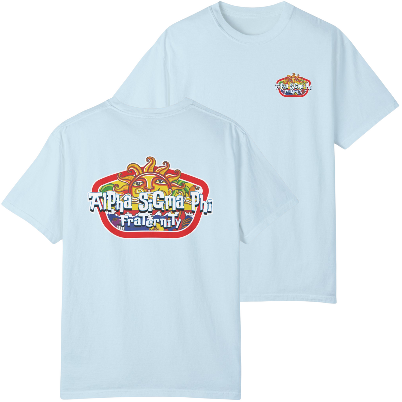 Chambray Alpha Sigma Phi Graphic T-Shirt | Summer Sol