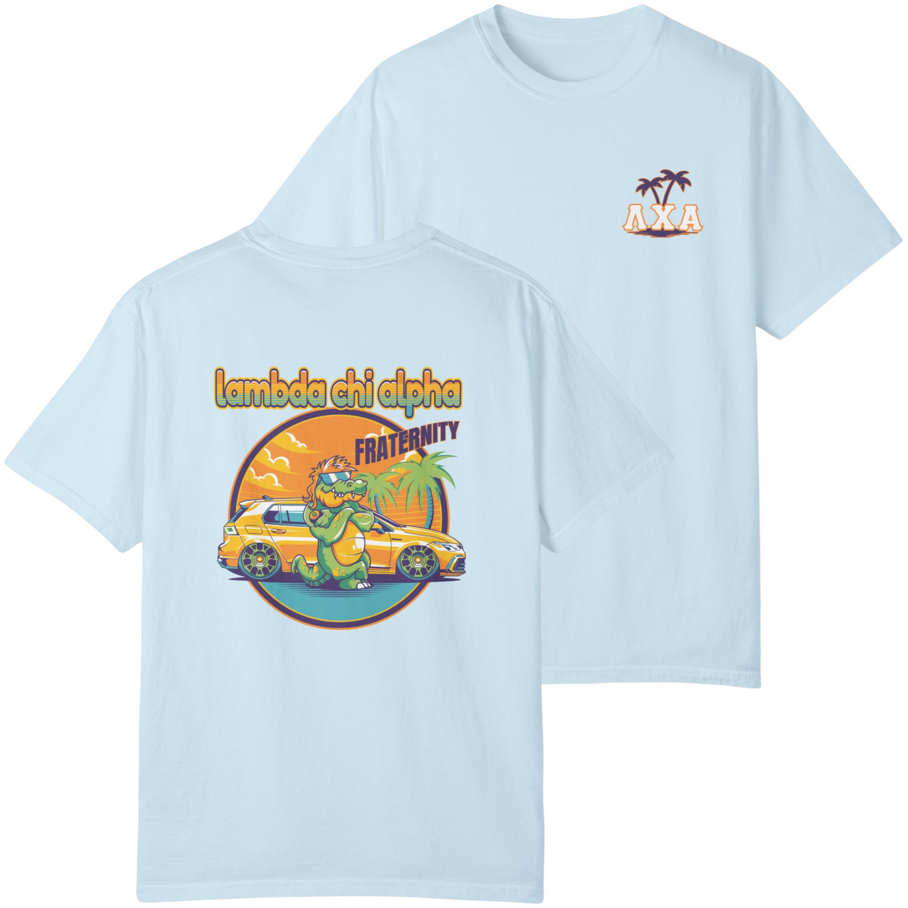 Sky Blue Lambda Chi Alpha Graphic T-Shirt | Cool Croc