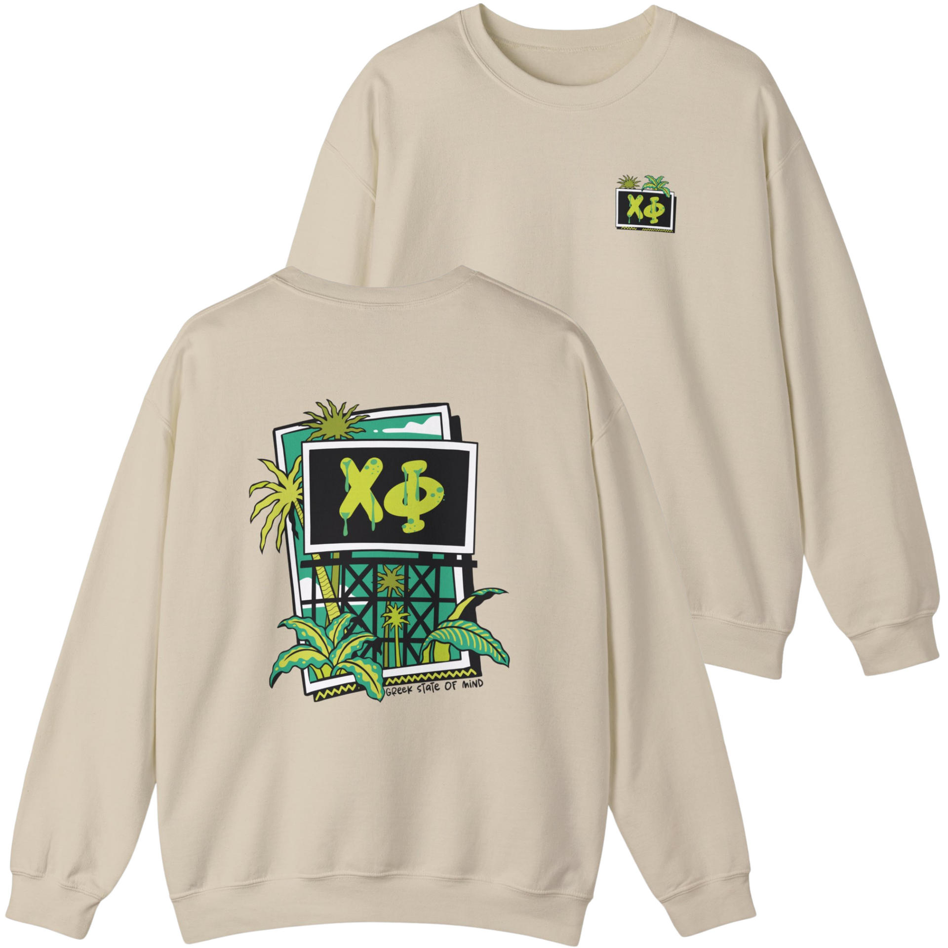 ivory Chi Phi Graphic Crewneck Sweatshirt 