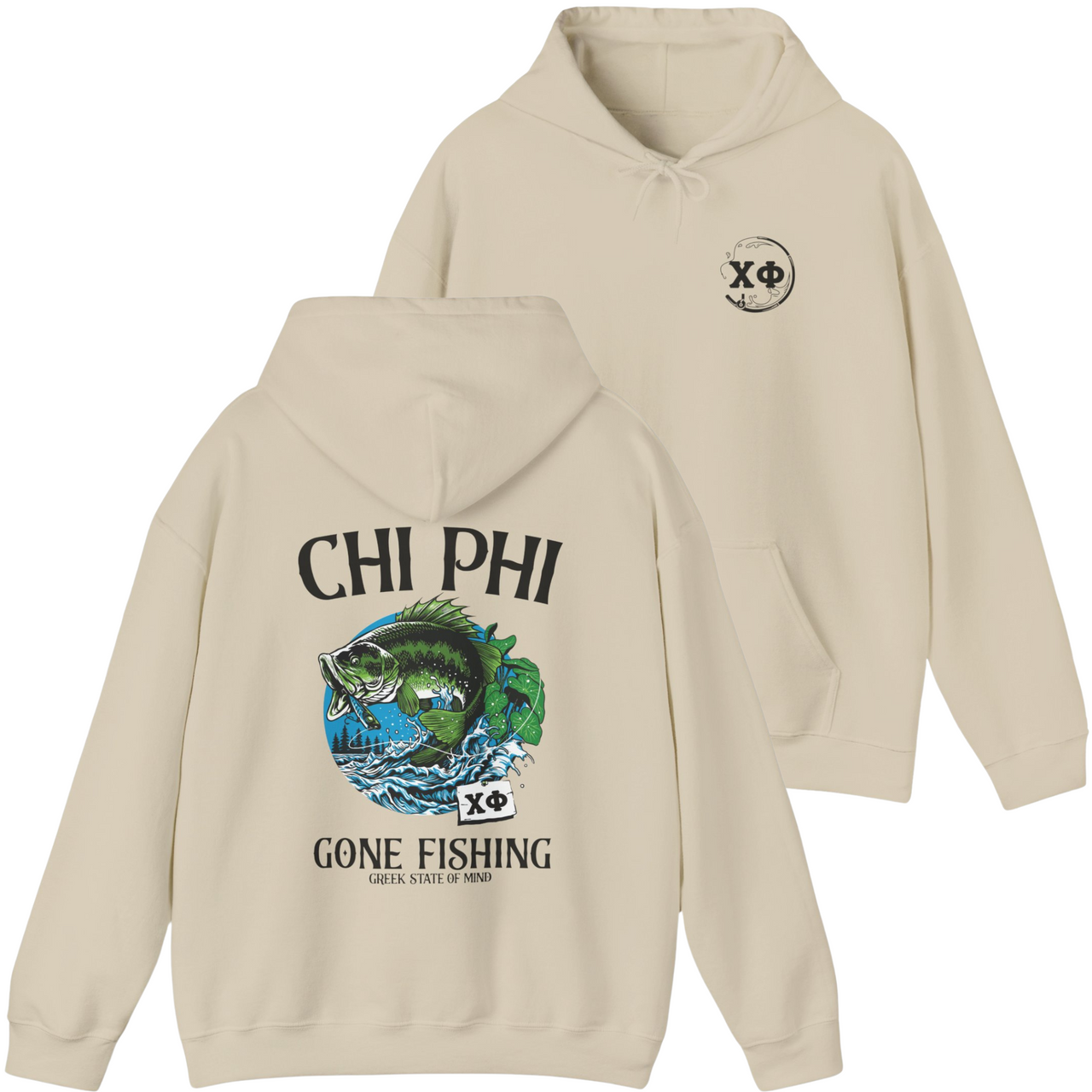 Chi Phi Graphic Hoodie | Gone Fishing