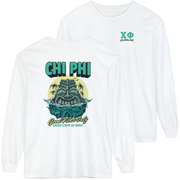 white Chi Phi Graphic Long Sleeve | Good Vibes Only