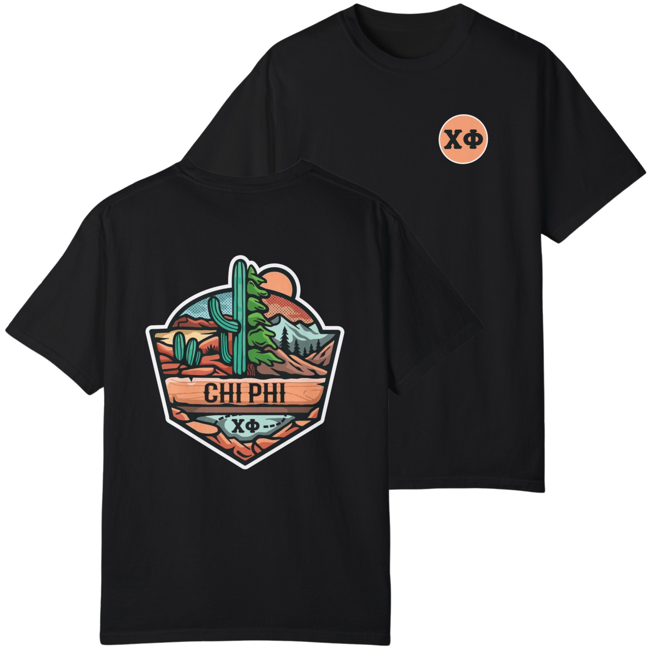 Chi Phi Graphic T-Shirt | Desert Mountains