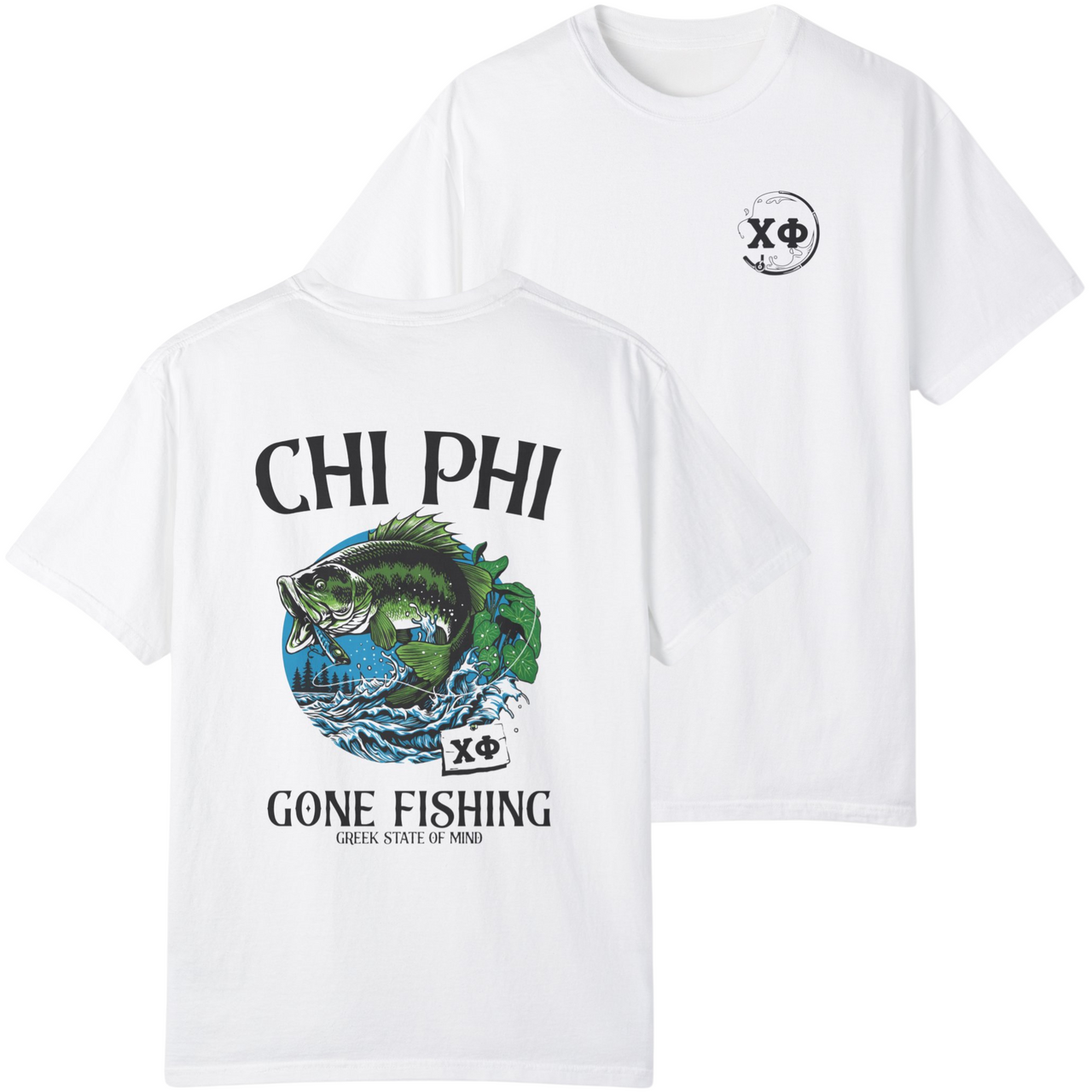 Chi Phi Graphic T-Shirt | Gone Fishing