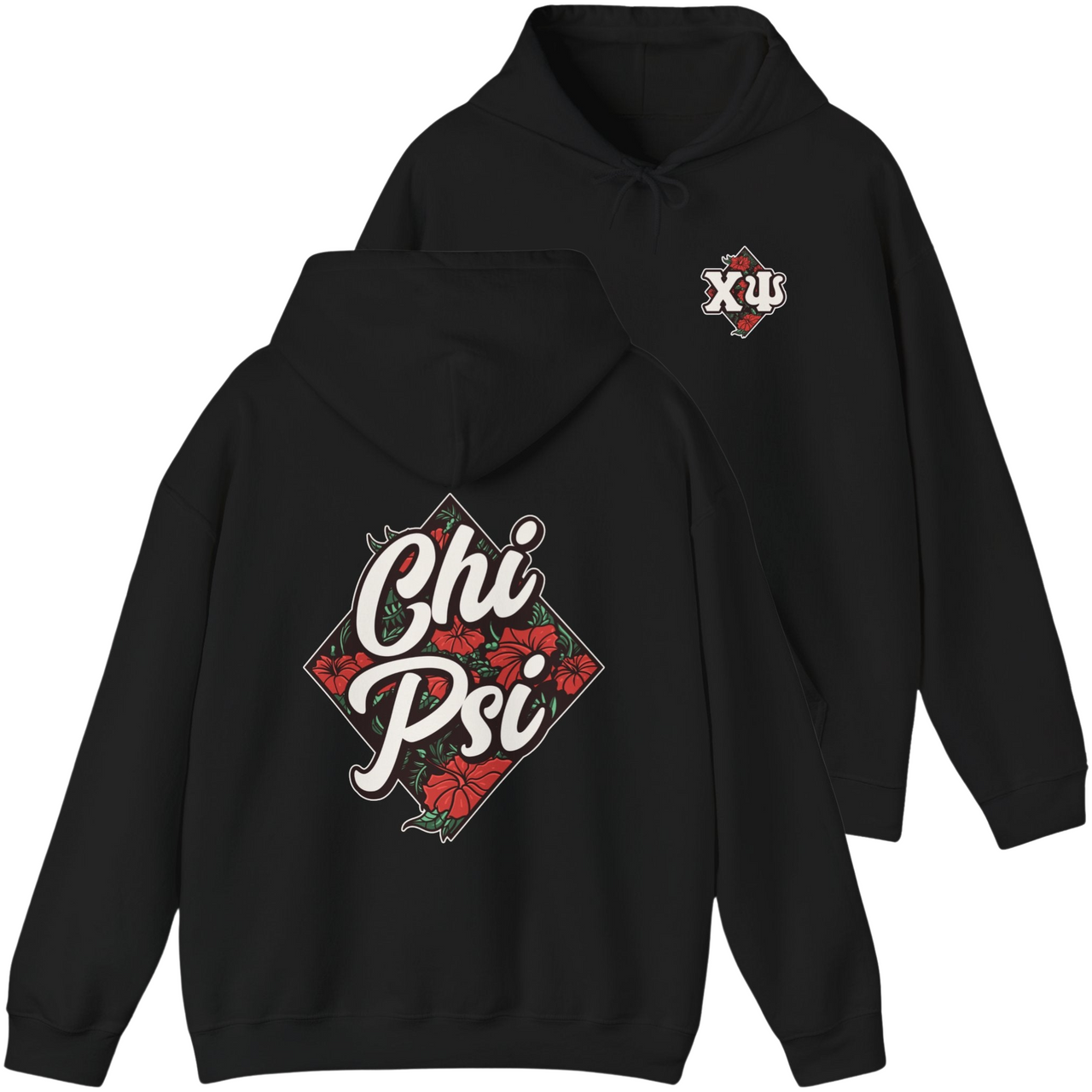 Black Chi Psi Graphic Hoodie | Aloha