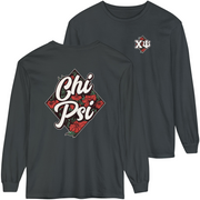 Grey Chi Psi Graphic Long Sleeve | Aloha