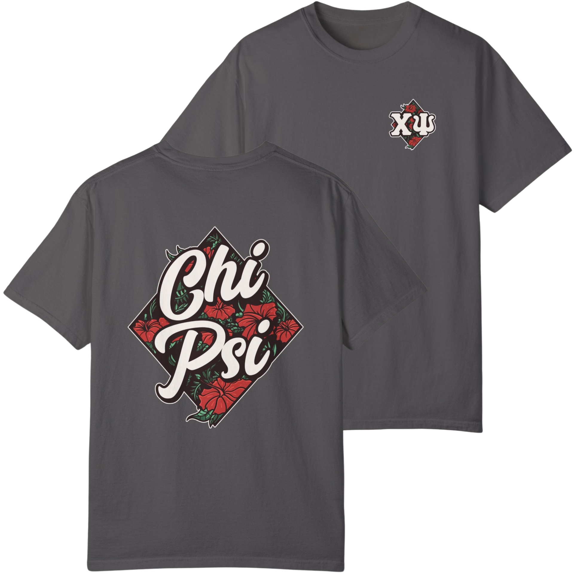 Grey Chi Psi Graphic T-Shirt | Aloha