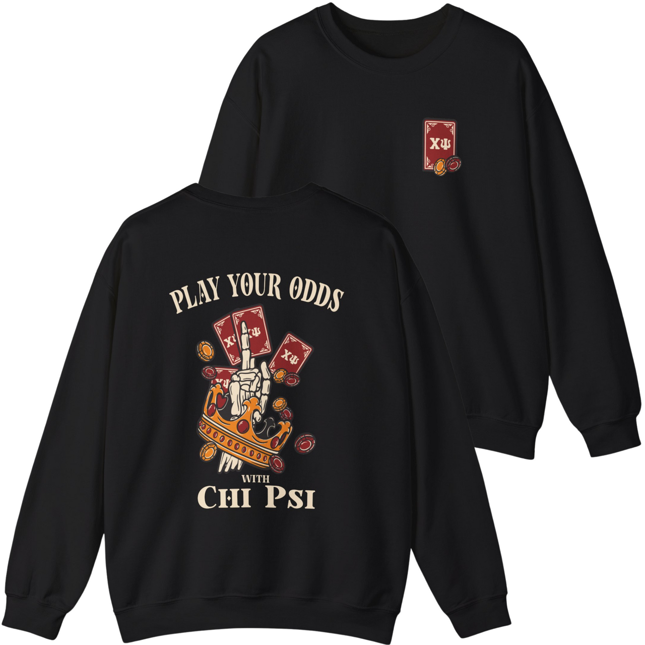 Chi Psi Graphic Crewneck Sweatshirt | Play Your Odds