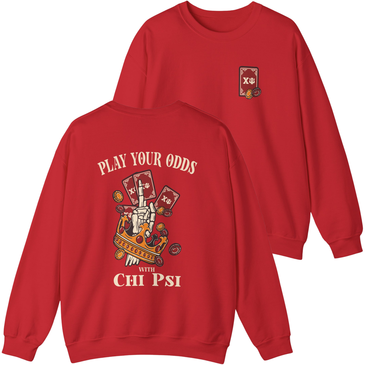 Chi Psi Graphic Crewneck Sweatshirt | Play Your Odds