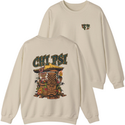 brown Chi Psi Graphic Crewneck Sweatshirt
