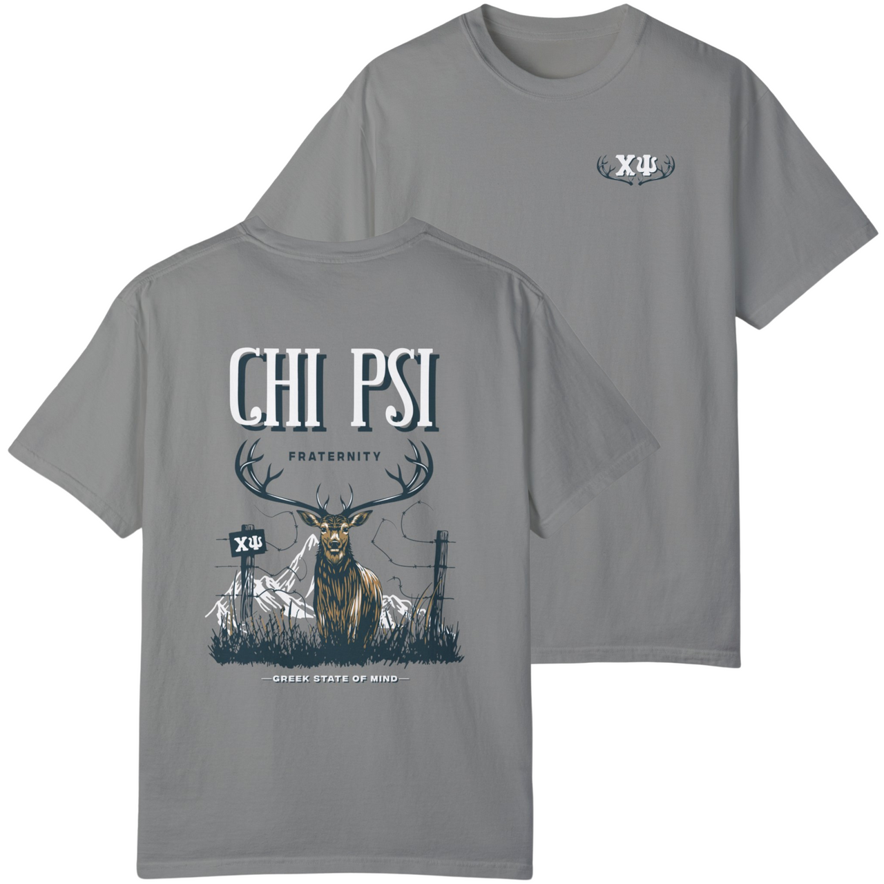 Chi Psi Graphic T-Shirt | Big Buck