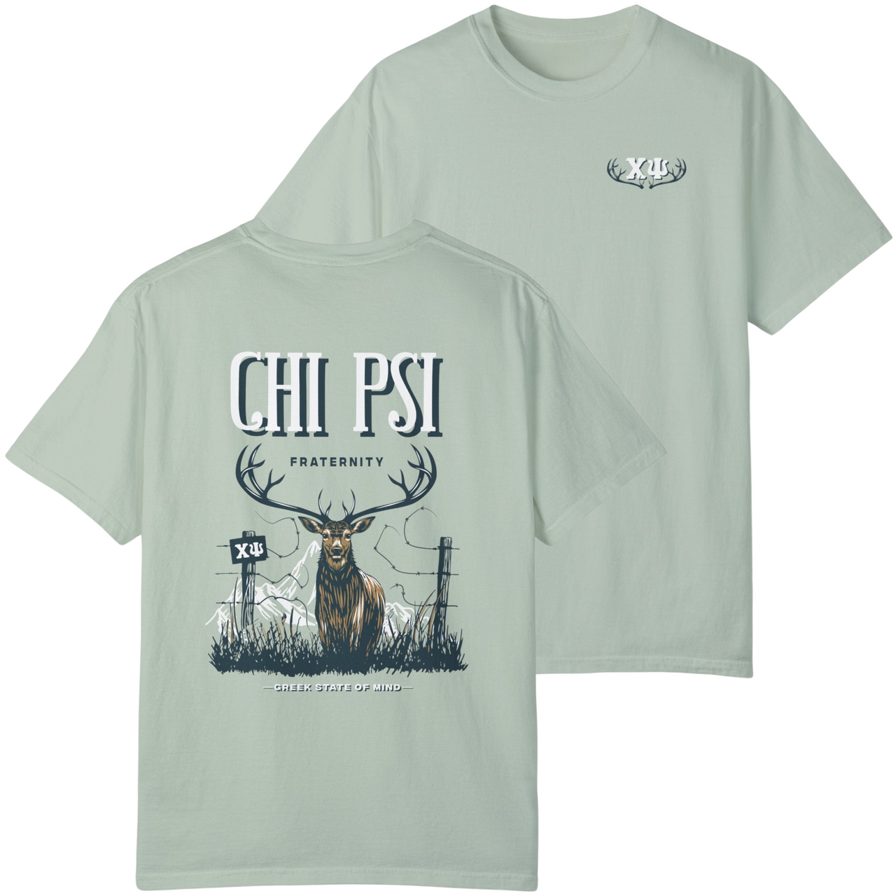 bay Chi Psi Graphic T-Shirt | Big Buck