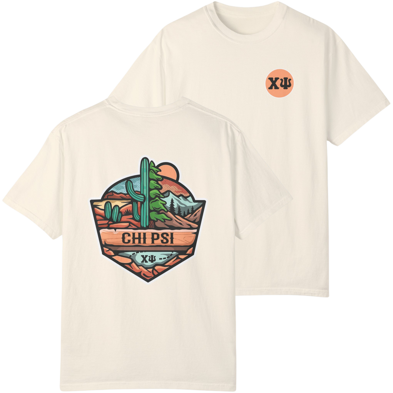 Chi Psi Graphic T-Shirt | Desert Mountains