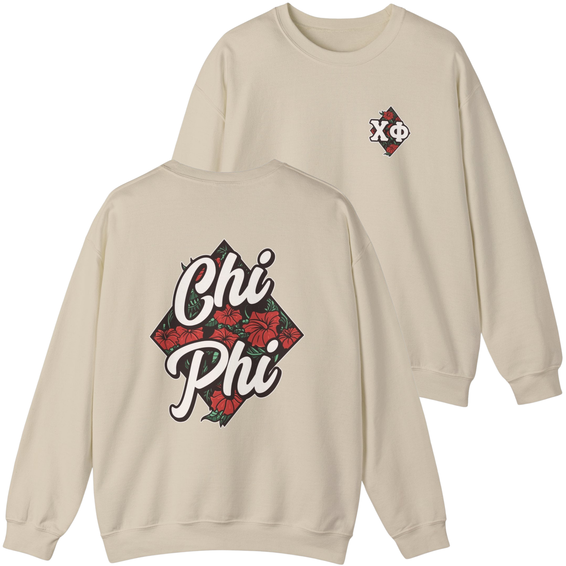 ivory Chi Phi Graphic Crewneck Sweatshirt | Aloha