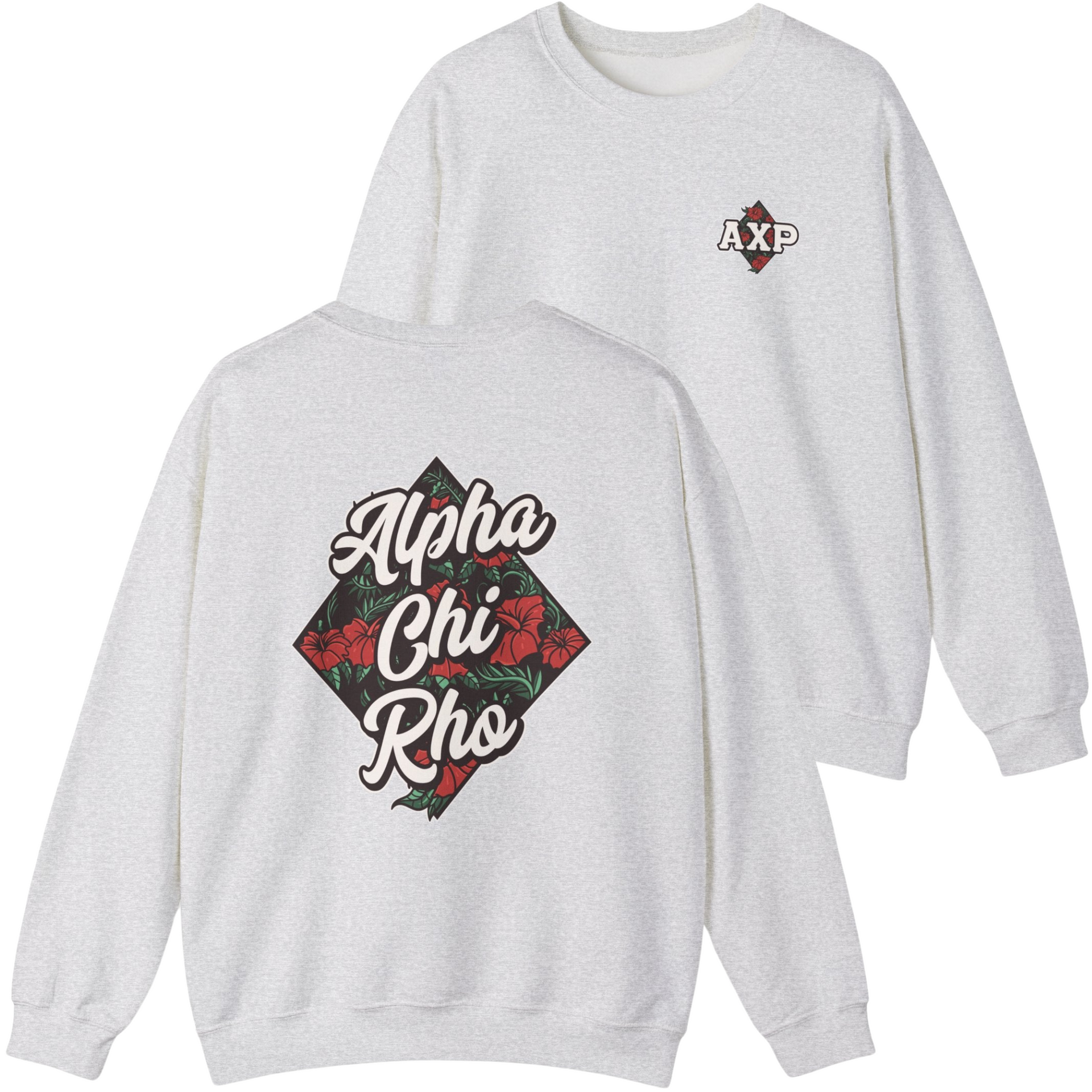 Grey Alpha Chi Rho Graphic Crewneck Sweatshirt | Aloha