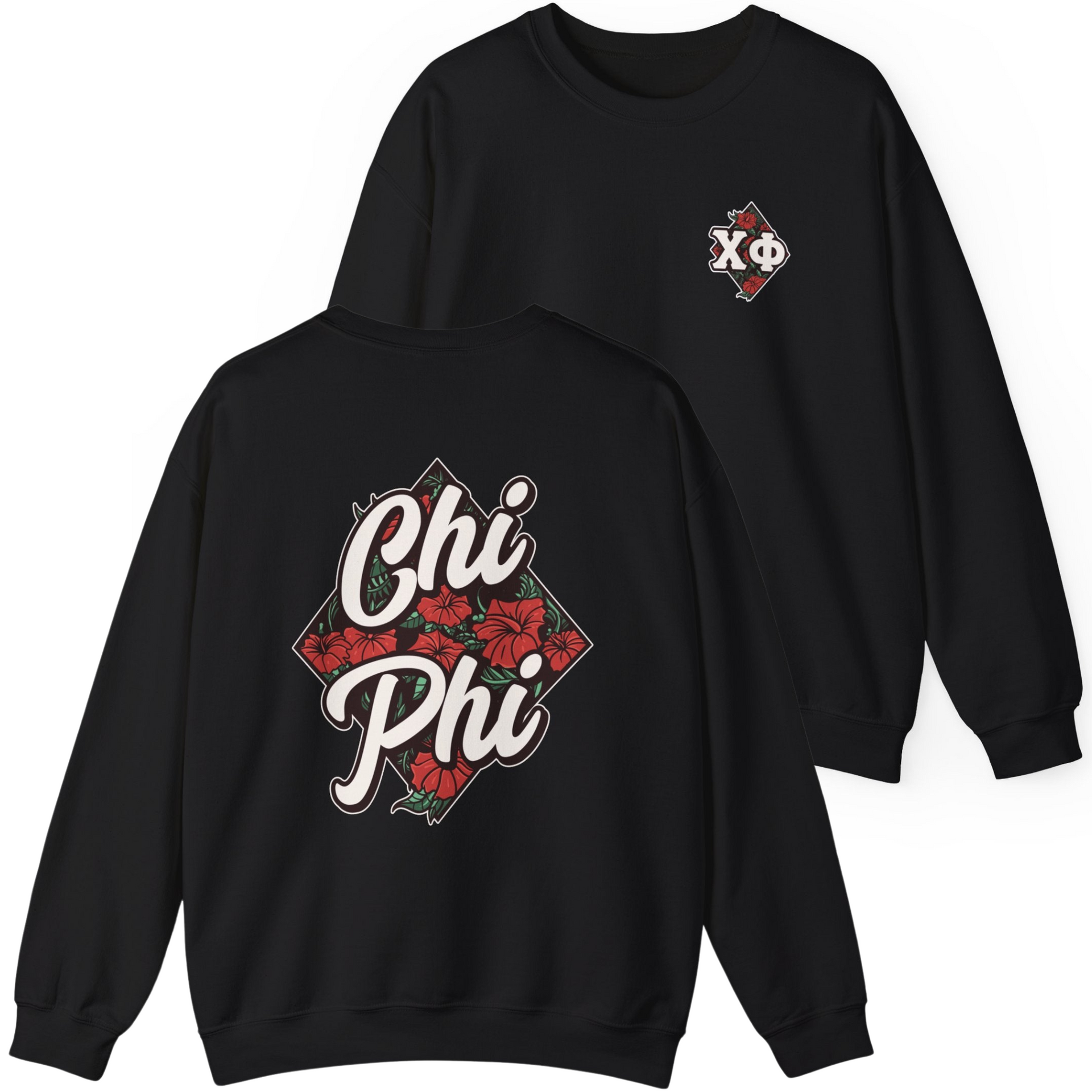 black Chi Phi Graphic Crewneck Sweatshirt | Aloha