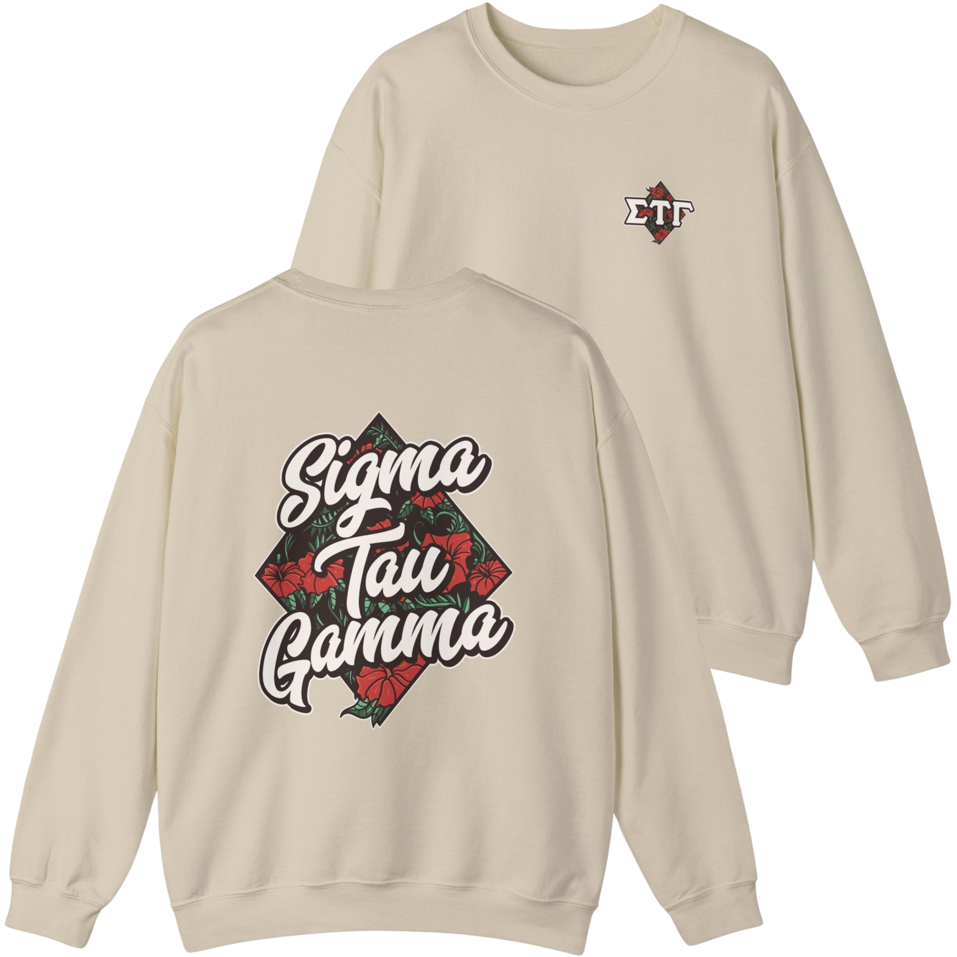 Ivory Sigma Tau Gamma Graphic Crewneck Sweatshirt | Aloha