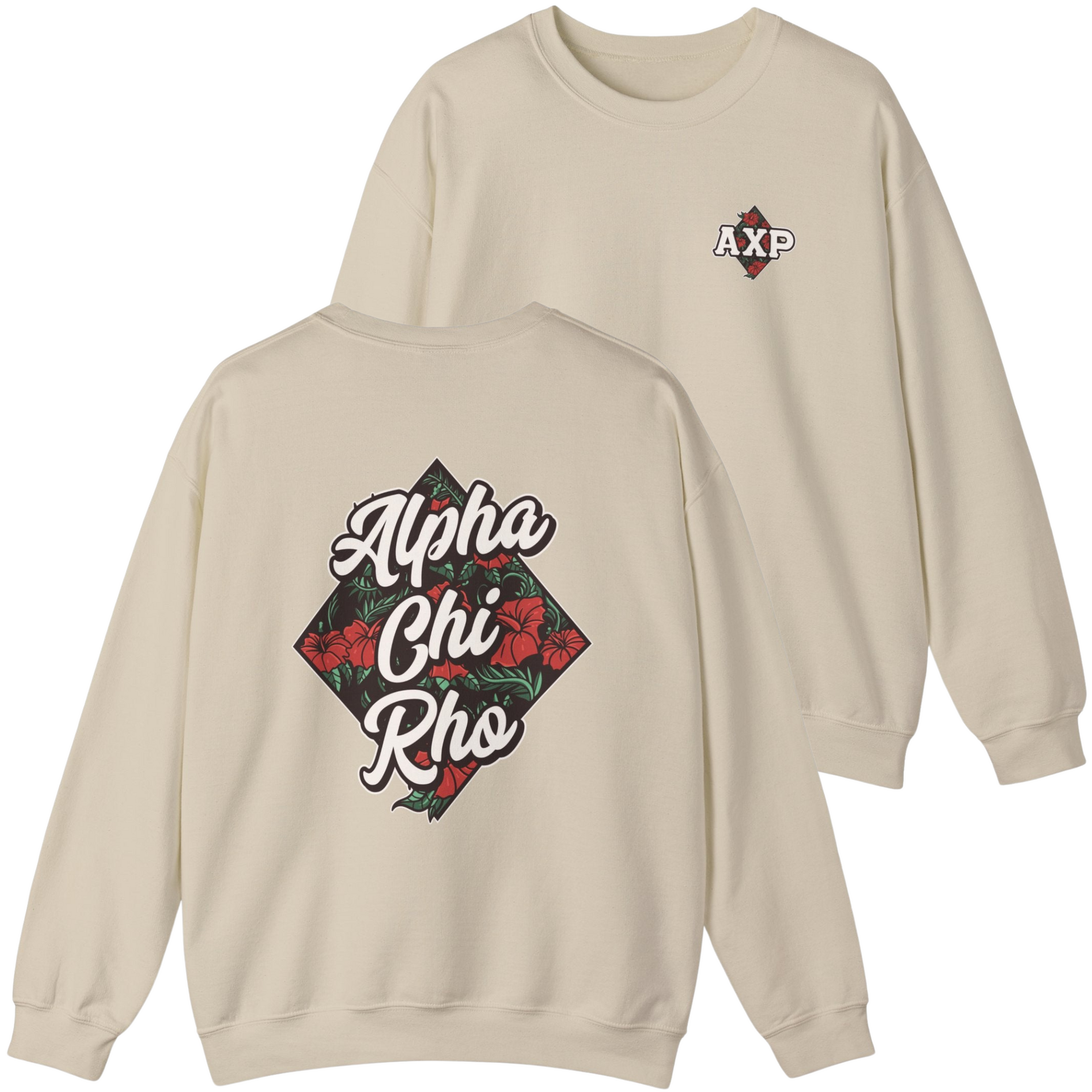 Ivory Alpha Chi Rho Graphic Crewneck Sweatshirt | Aloha