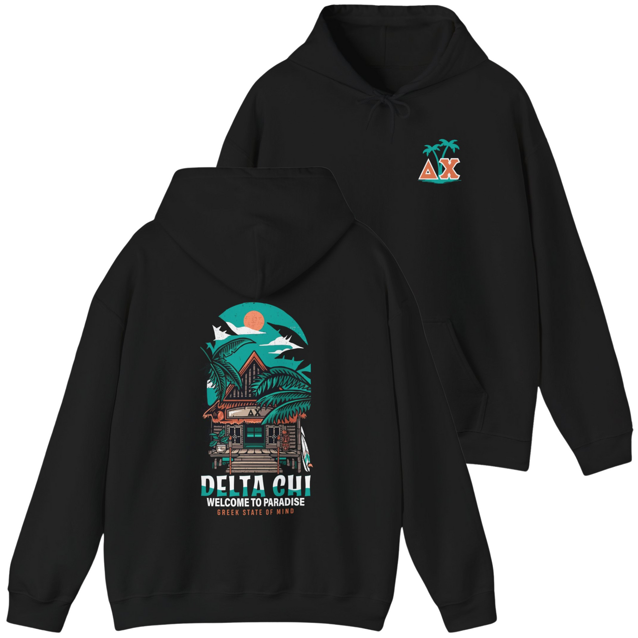Delta Chi Graphic Hoodie | Welcome to Paradise