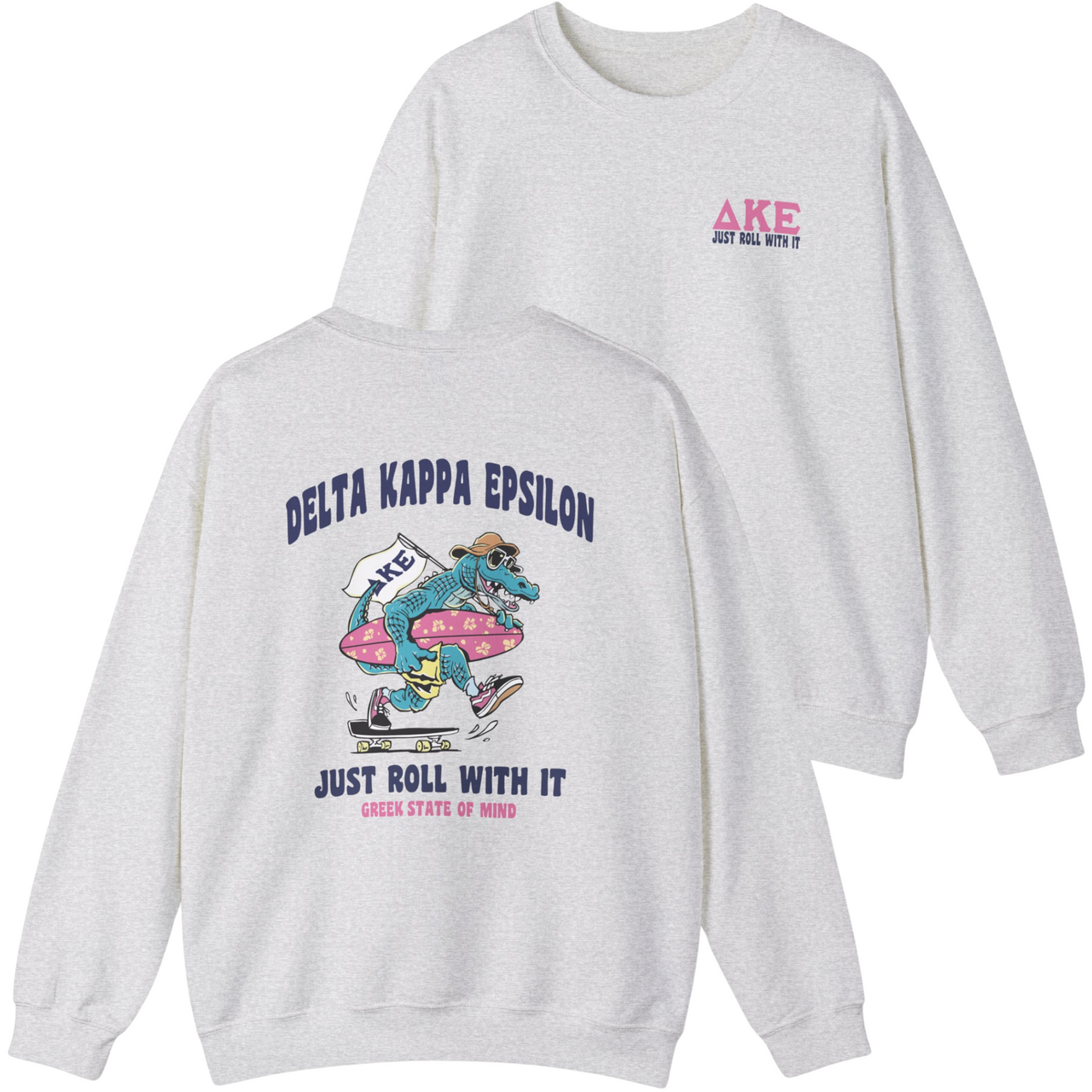 Delta Kappa Epsilon Graphic Crewneck Sweatshirt | Alligator Skater