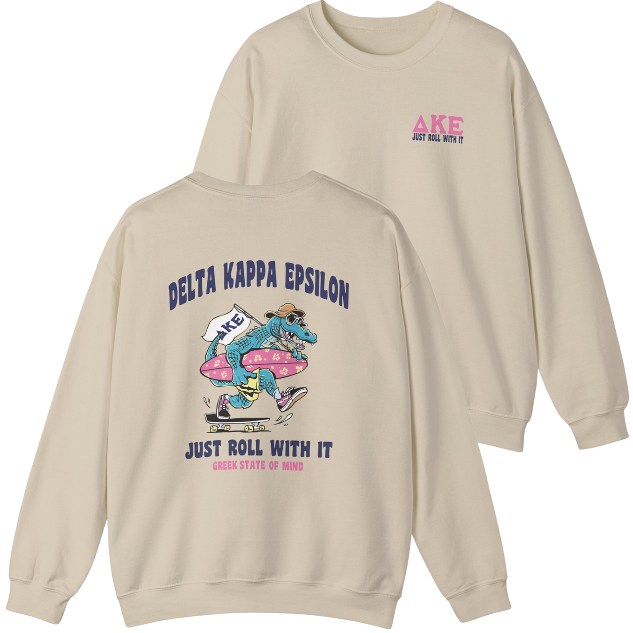 Delta Kappa Epsilon Graphic Crewneck Sweatshirt | Alligator Skater