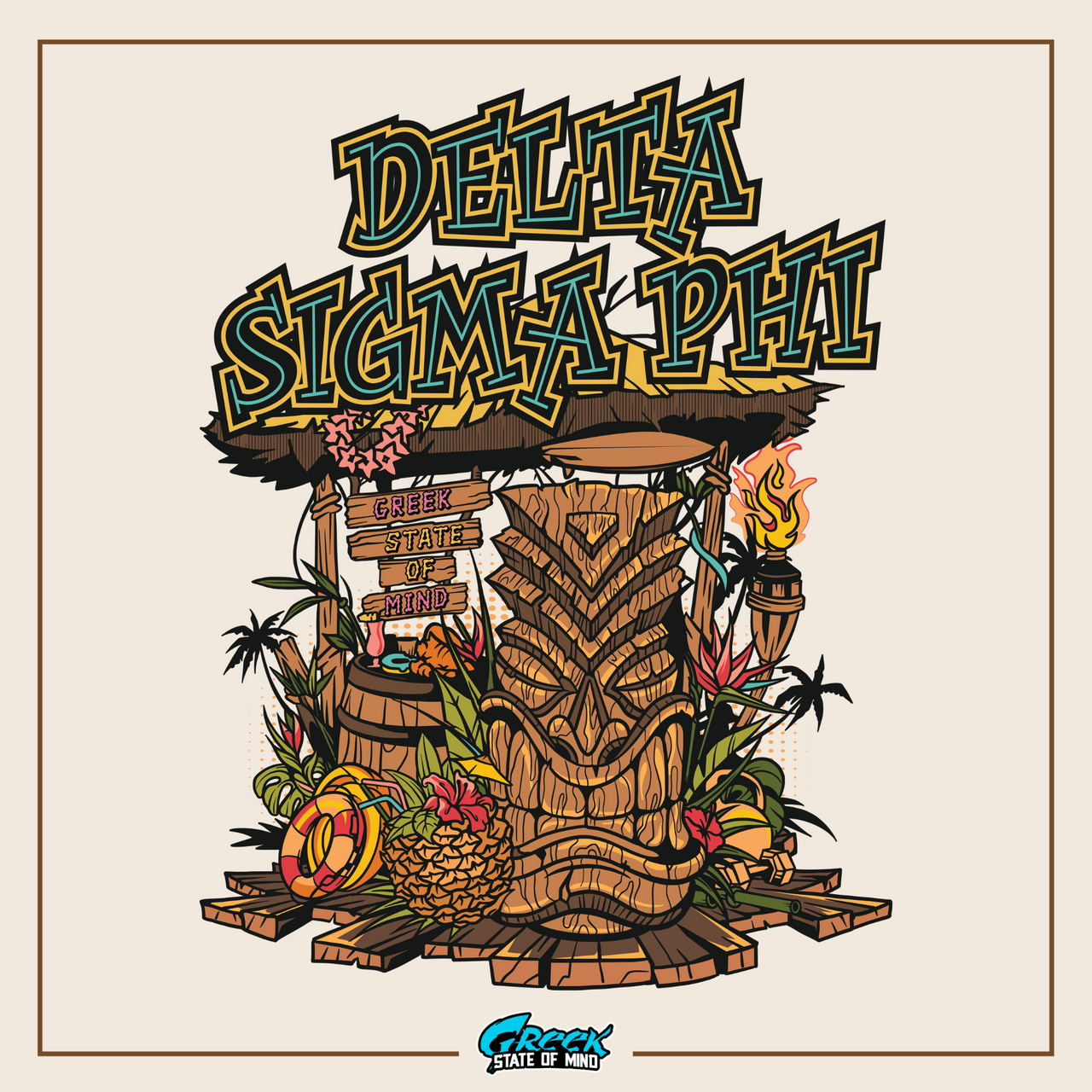 Delta Sigma Phi Graphic T-Shirt | Tiki Time