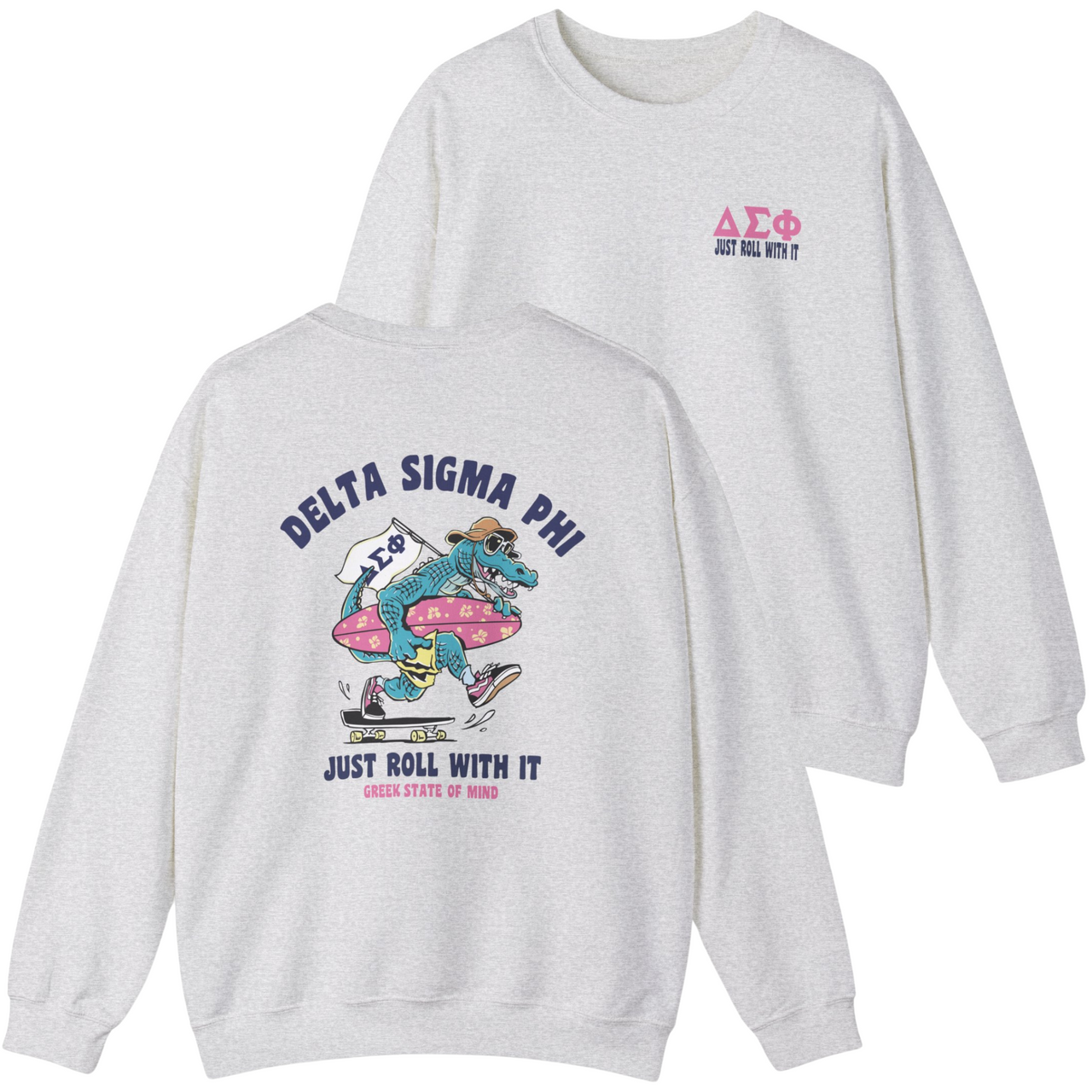 Delta Sigma Phi Graphic Crewneck Sweatshirt | Alligator Skater