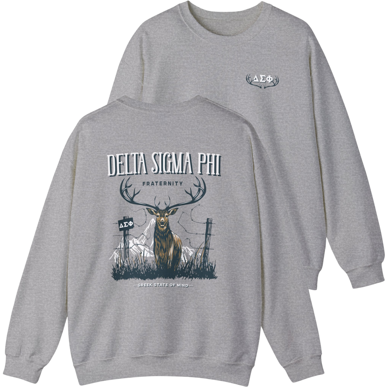 Delta Sigma Phi Graphic Crewneck Sweatshirt | Big Buck