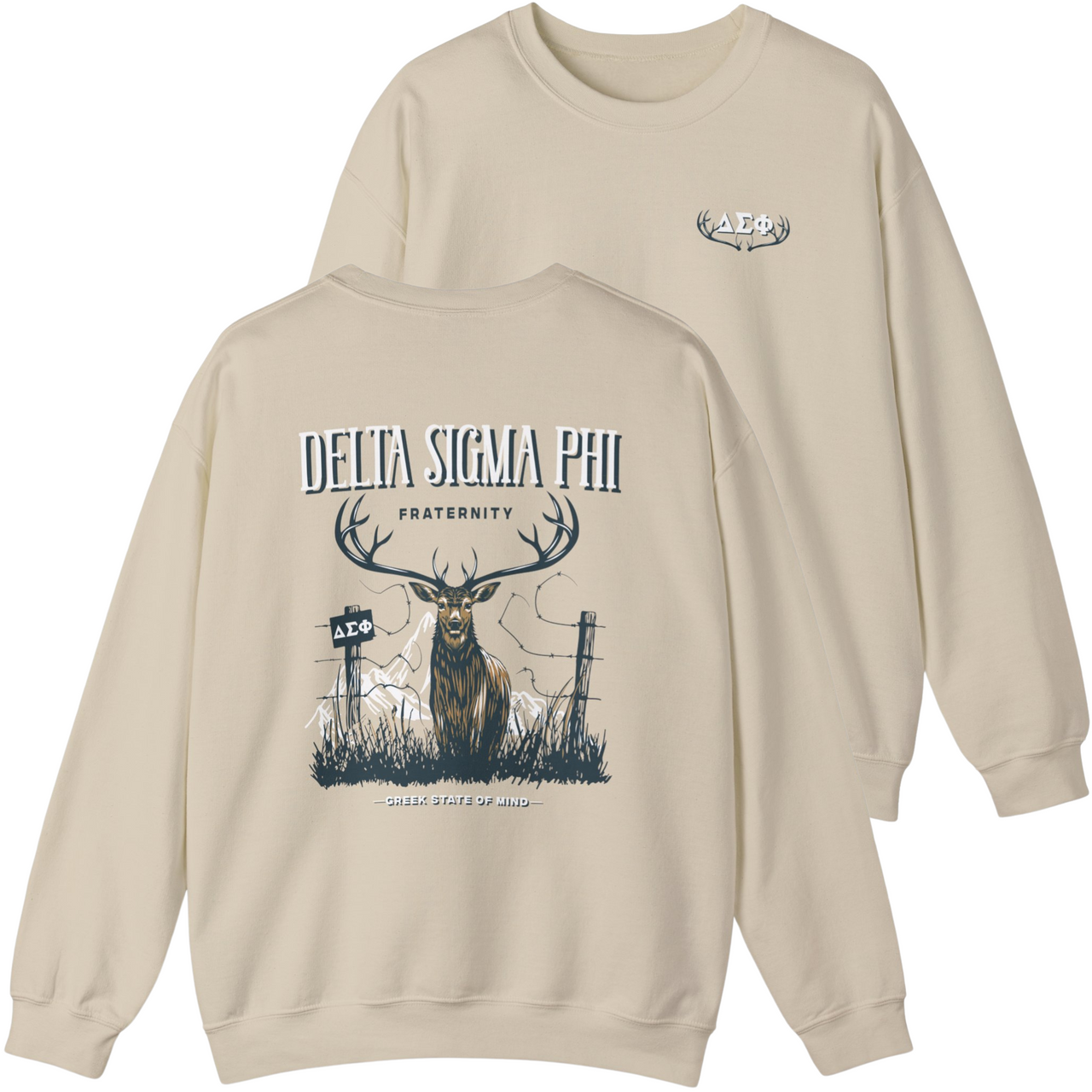 Delta Sigma Phi Graphic Crewneck Sweatshirt | Big Buck