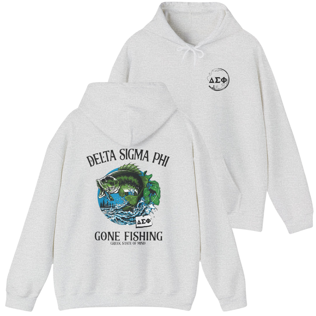 Delta Sigma Phi Graphic Hoodie | Gone Fishing